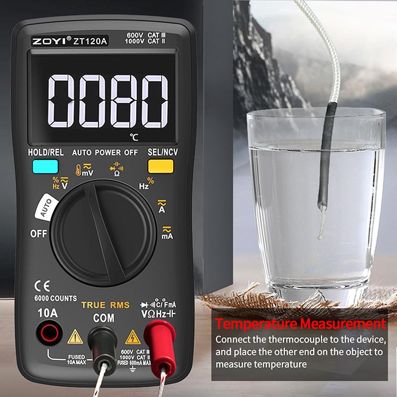 ZOYI -102A Hochpräzises vollautomatisches digitales Taschen-Multimeter mit Überlastschutz - Professionelles Elektrikerwerkzeug