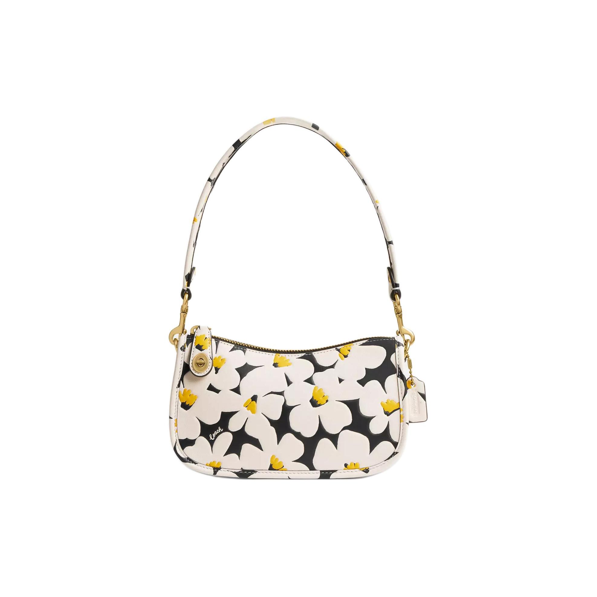 

Coach Swinger 20 Floral Print Glove Tanned Leather Tote Shoulder Bag Small Women bags Brass CR509-B4CAH Basic Set (Bag+Dust Bag)