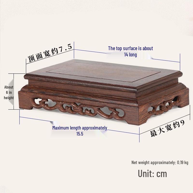 Резной подставка из красного сандала для вазы, цветочного горшка или статуи Будды