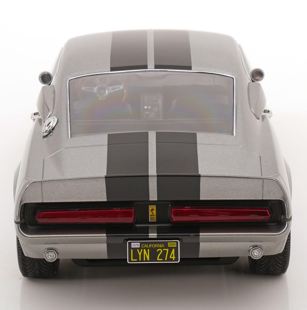 FREESTYLE KK Scale 1/12 Scale Ford Mustang Shelby GT500 Eleanor 1967 Gray Metallic/Black Finished Model (KKDC120171)