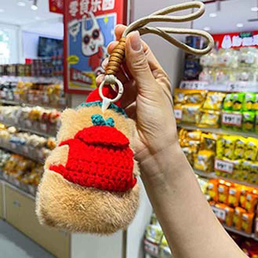 Funny Capybara Doll Key Ring Soft Cartoon Animal Keychain Creative Plush Penguin Pendant  Friends