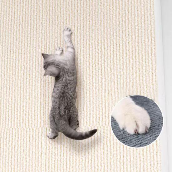 Yousheng Cat Scratching Mat Furniture And Wall Protector Self-Adhesive Cat Scratch Carpet Trimmable Climb Mat Cat Scratcher for Covering Cat Tower