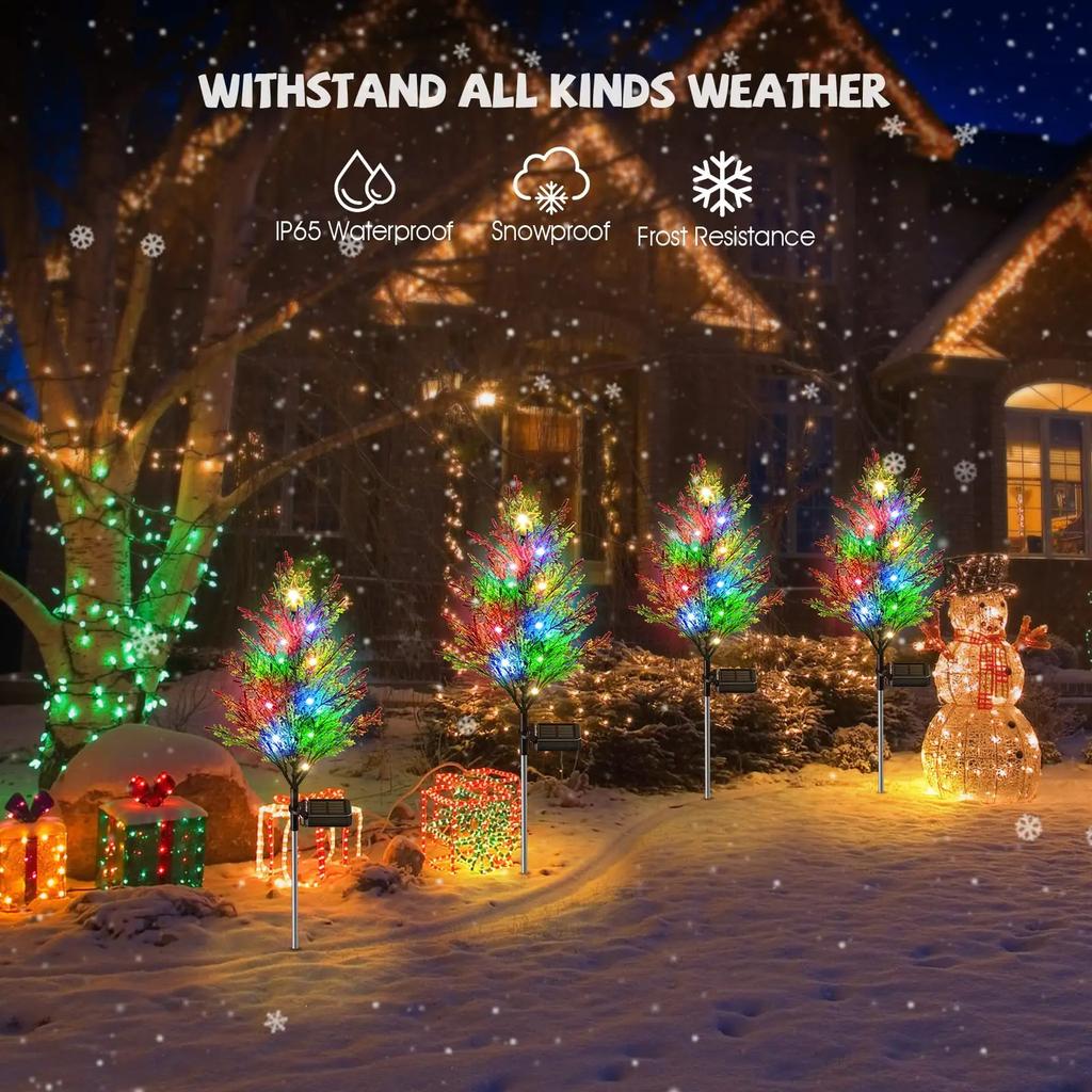 LED Solar Lights Waterproof Grass Cypress Trees Lights Garden Decor Landscape Lawn Lamp Christmas Decoration Outdoor Light
