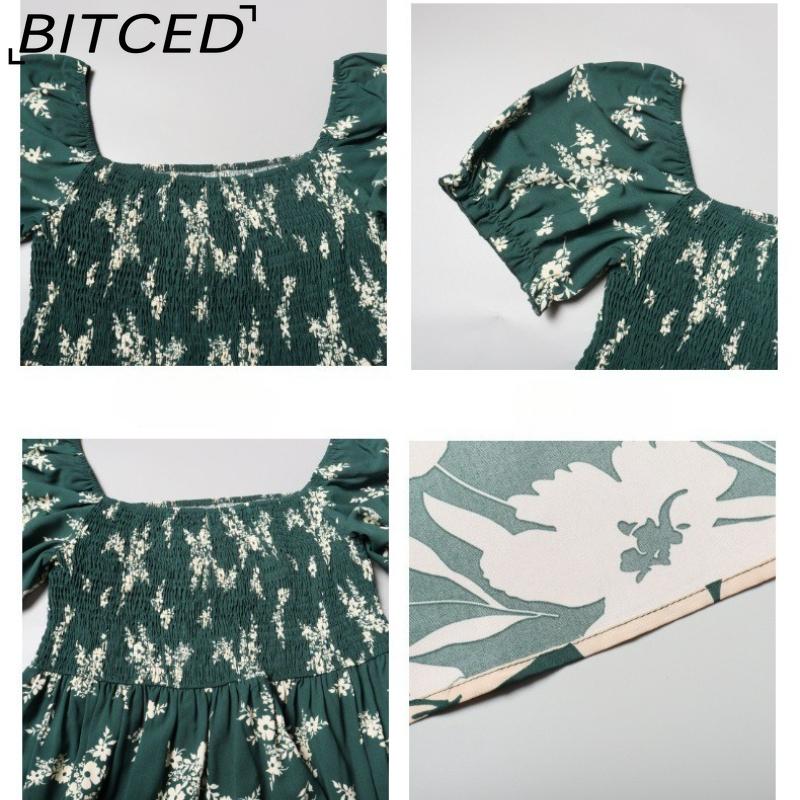 BITCED Plus Size Women's Printed Casual Resort Elegant Midi Dress