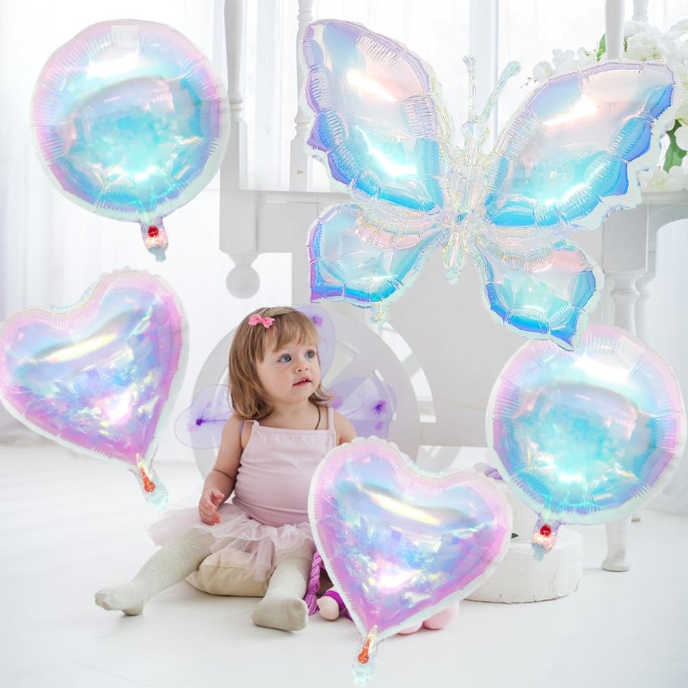Pentagram Butterfly Balloon Set Iridescent Heart-shaped Balloon New Foil Balloons Birthday Party