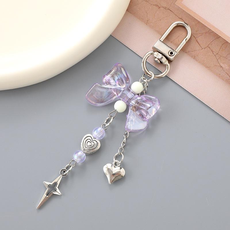 Handmade Colorful Bow Pendant Phone Case Keychain Lanyard Charm