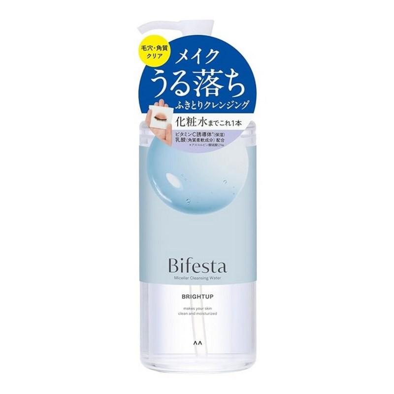 Bifesta Micellar Cleansing Water Brighten Up Wipe-off Type Pore and Exfoliation Clear Toner Derived Oil-Free Fragrance-Free Blue 400ml, 1 Pcs