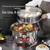 Multi-Layer Stainless Steel Electric Steamer for Household Use - Large Capacity with Steaming Rack for Buns