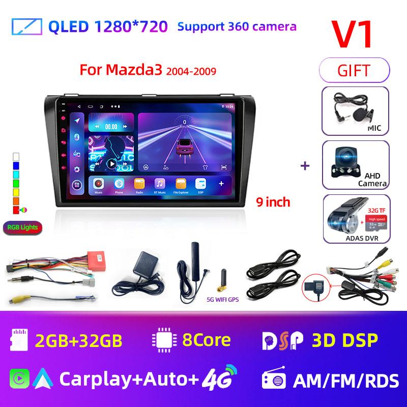 Core Android 13 Carplay for Mazda 3 2004 2005 2006 2007 2008 2009 Car Radio with BOSE Multimedia Player 2 Din Stereo GPS DVD