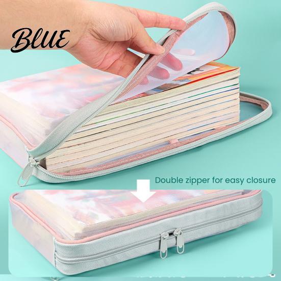 Organizzatore Documenti Leggero Busta con Zip in Rete Borsa per Documenti Formato A4 Letter 3 Scomparti Trasparente
