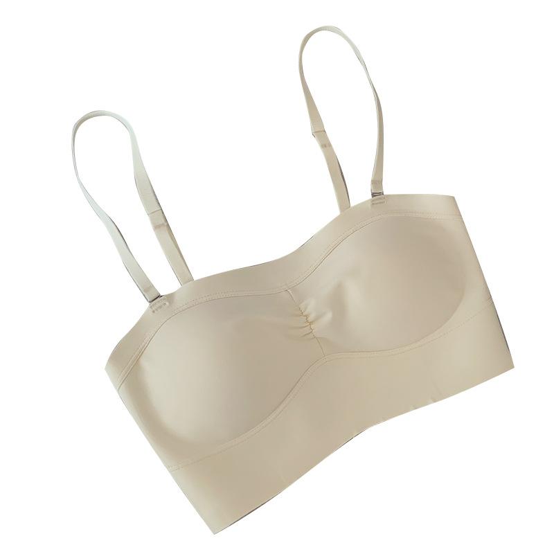 New U-shaped beautiful back strapless underwear women's small breasts gathered non-slip tube top invisible open shoulder chest wrap summer