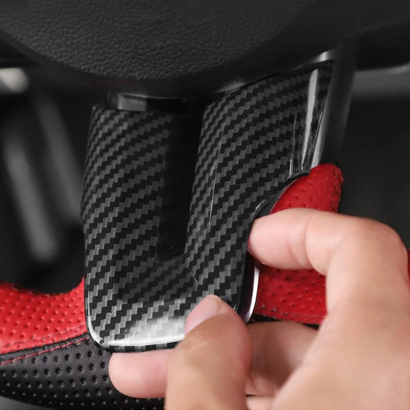 For Ford Mustang 2016 2017 2018     Steering Wheel Panel Trim Cover Decoration Sticker Car Interior Accessories