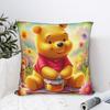 Cute Winnie-the-Pooh Square Pillow Case Cartoon Cushion Cover Funny Zipper Decor Pillowcase for Bed 18"