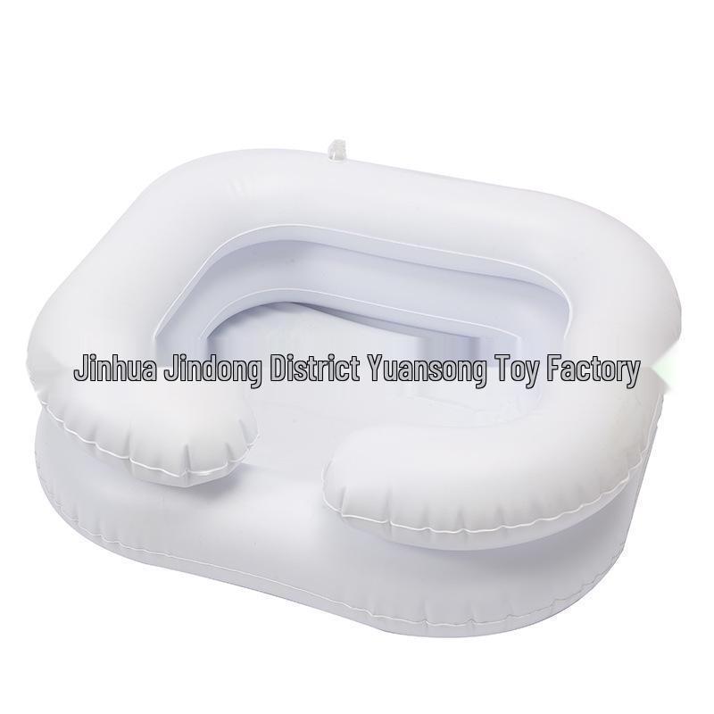 Portable PVC Inflatable Shampoo Basin for Elderly, Pregnant, and Bedridden – Foldable and Easy to Use, White