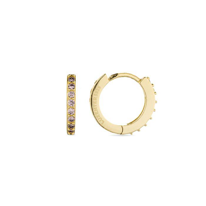 Boucles D'oreilles Luxenter En Argent 925 Avec Zircons Bruns Finis En or Jaune 18K - Valarys