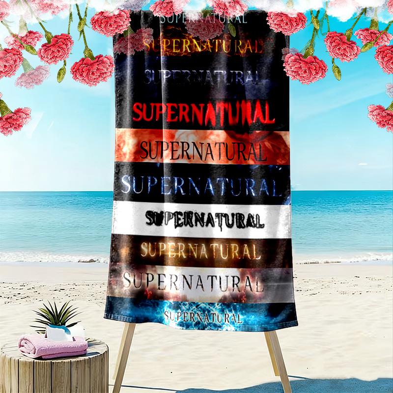Supernatural Print Beach Towel, Large Soft Quick Dry Towel for Beach Camping Swimming