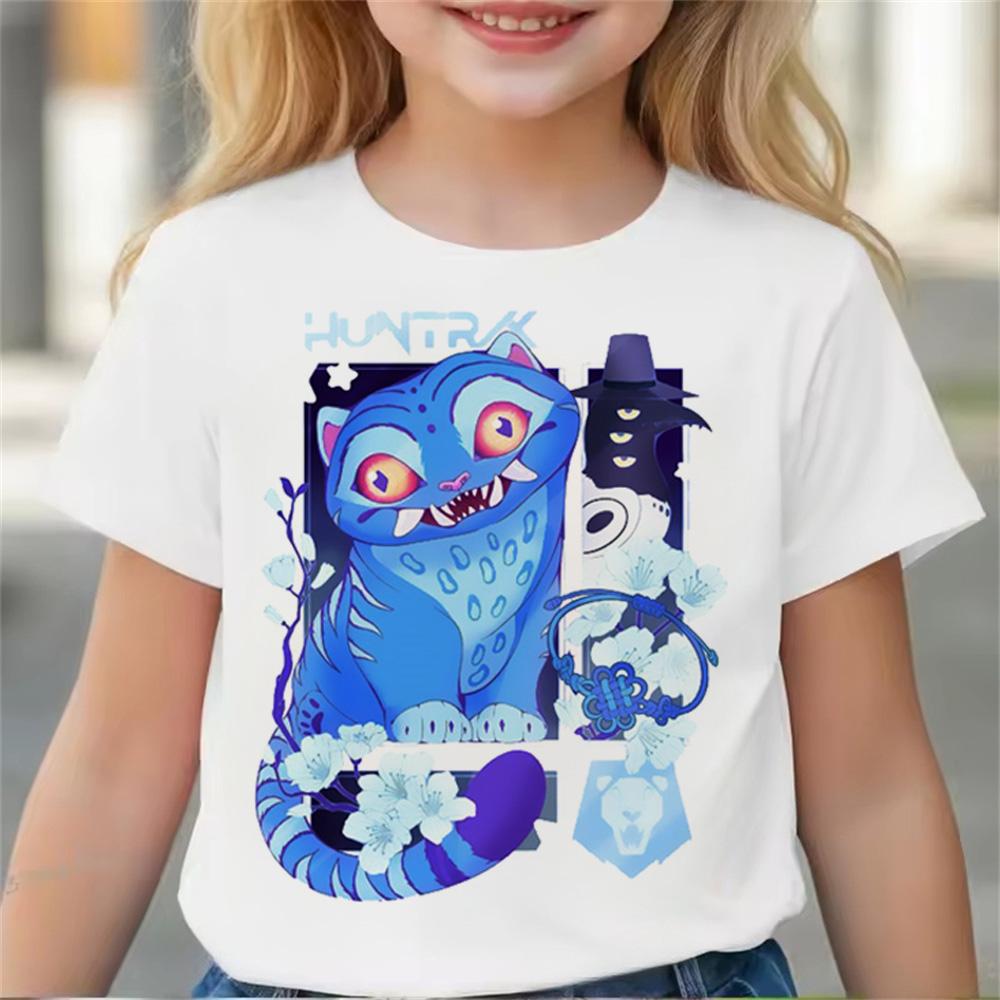 KPop Dämonenjäger Tiger Girls Boys T-Shirt K-Pop Dämonenjäger Kinderbekleidung T-Shirts Niedliches Cartoon-Print T-Shirt Tops