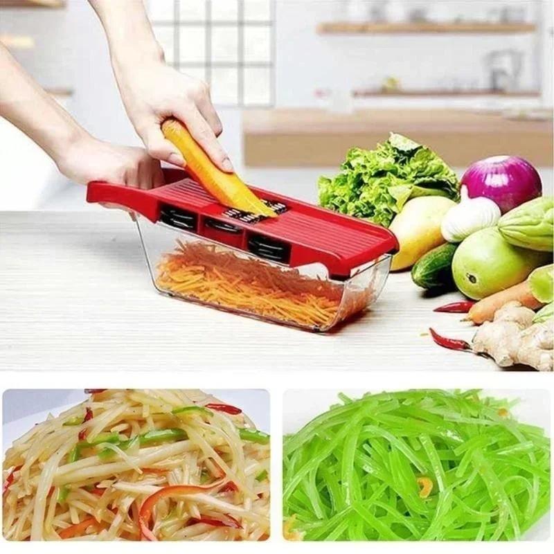 Kitchen Tools 6 In 1 Vegetable Slicer and Cutter with Steel Blade Slicer Potato Peeler Carrot Grater Dicer Portable Accessories