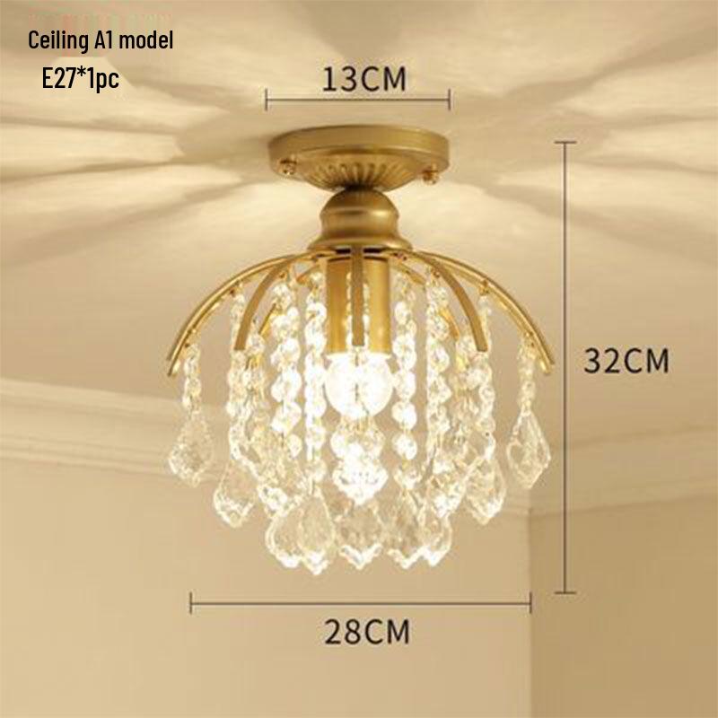 Crystal Chandelier for Bedroom, Hallway, or Living Room - European/American Style, 2025 Model