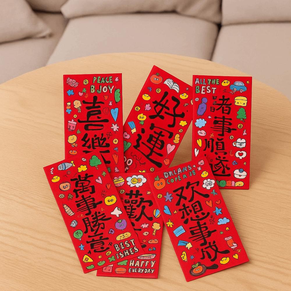 6Pcs/Set Paper 2026 Horse Year Red Envelope Traditional Spring Festival Envelope  Spring Festival