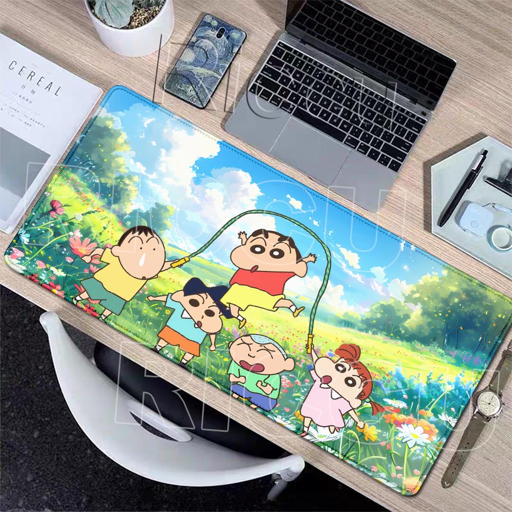 Extended Anime Cartoon Mouse Pads C-Crayon Shin-chans Desk Mats Peripherals HD Gamers Anti-slip Keyboard PC Rubber Table Carpets