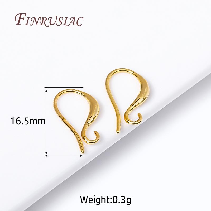 18K Gold Plated Ear Wire with Outside Loop Rhodium Plated Earring Hooks Earwire Fittings DIY Earrings Jewelry Accessories