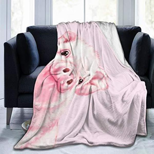 Cartoon Pig Print Flannel Blanket Sofa Nap Blanket Sheet Bedspread Blanket
