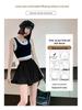 Women's Summer Khaki High-Waisted A-Line Pleated Wide-Leg Pants