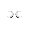 Earrings - LUXENTER - TRENDY Universe - Croissant - Rhodium-plated 925 Sterling Silver - Stud 8 Mm