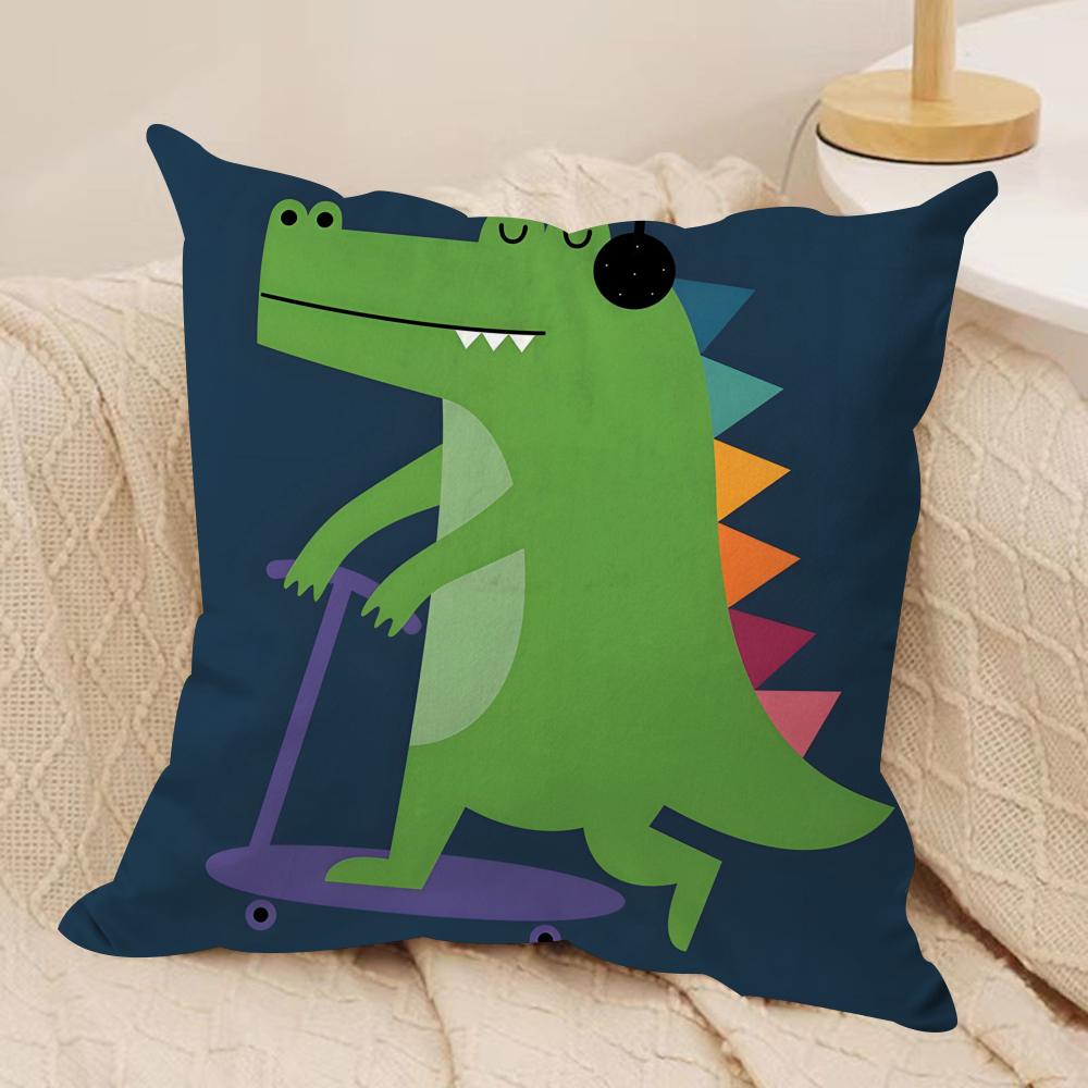 Geometric Animal Pattern Cushion Cover Soft Plush Fabric Double-Sided Printed Sofa Cushion Cover For All Seasons Home Decor Gift