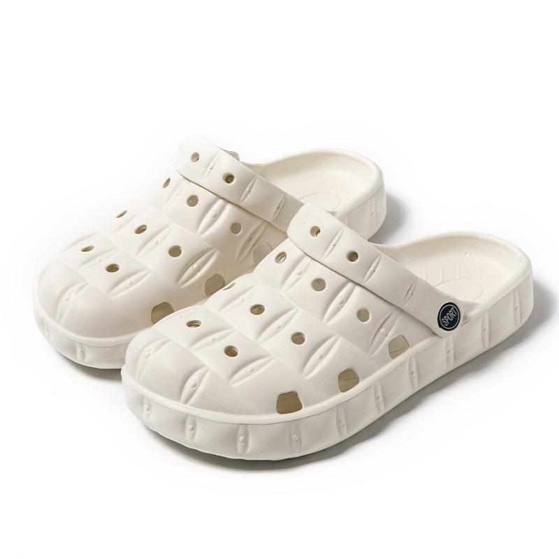 

Дырчатые туфли DIY верхняя одежда толстоподошвенные пляжные нескользящие водонепроницаемые летние женские домашние тапочки с закрытым носком для пары из ЭВА 39-40