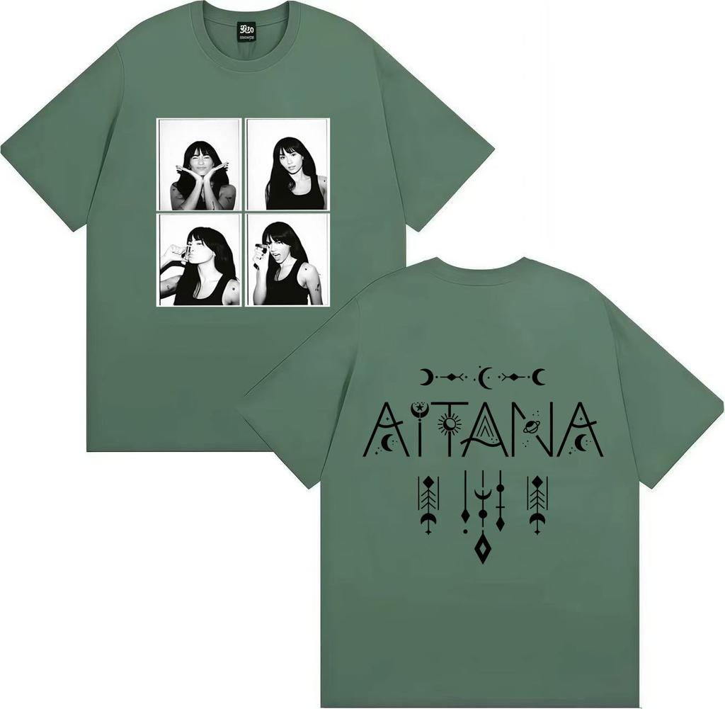 Trendy Aitana Graphics TShirt Men Women Pop Double Sided Print Summer Streetwear Cotton T Shirt Casual Tops Fans Gift Streetwear