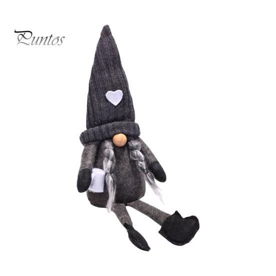 Long Legged Gnome Figurines Christmas Plush Decoration with Legs, Faceless Handmade Fabric Neutral Gifts for Friends Doll Figurines, Sitting Elf Home