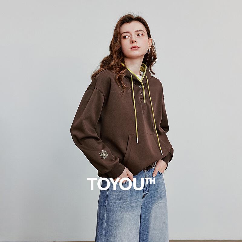 

Chuyu Women s 2025 Fall Color-Block Embroidered Loose Fit Hoodie S