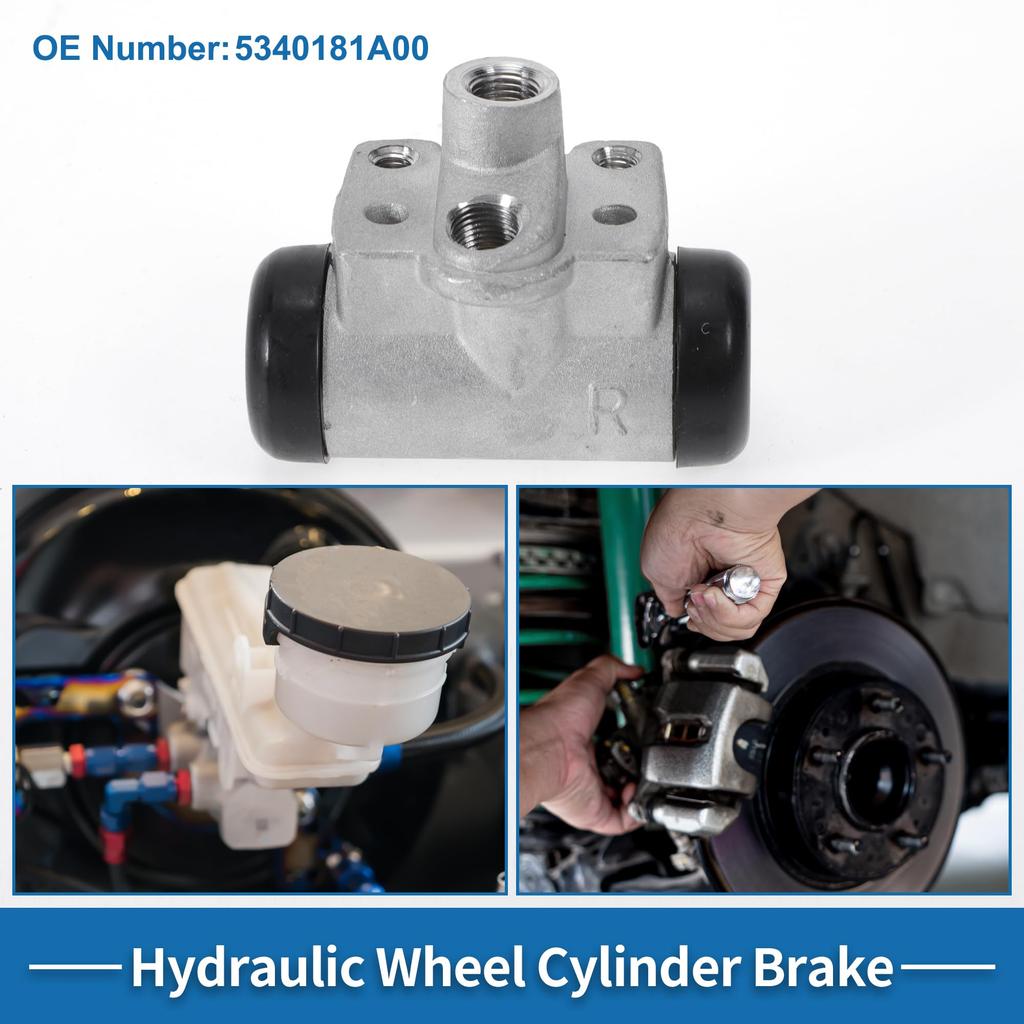 A ABSOPRO Rear Right Brake Wheel Cylinder 5340181A00 Fits Suzuki Jimny 1998-2023 Drum Brake Cylinder Aluminum Alloy Silver Tone Durable
