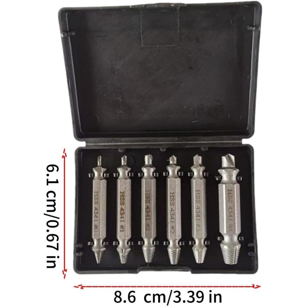 Broken Screw Extractor Set,with Storage Case 6 Piece Steel | Screw Extractor Kit | for Father Boyfriend Husband Grandpa Guy Teens Craft Enthusiasts