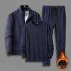 Men's Loose Fit Fleece-Lined Sports Suit - Spring/Autumn Dad's Casual Jacket & Three-Piece Set for Middle-aged & Elderly