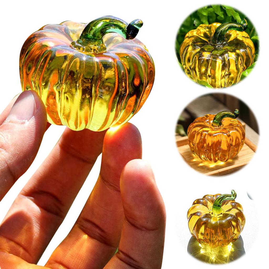 Desktop Paperweight Glass Pumpkin Exquisite Mini Glass Pumpkin Glass Pumpkin Figurines for Fall Harvest Thanksgiving