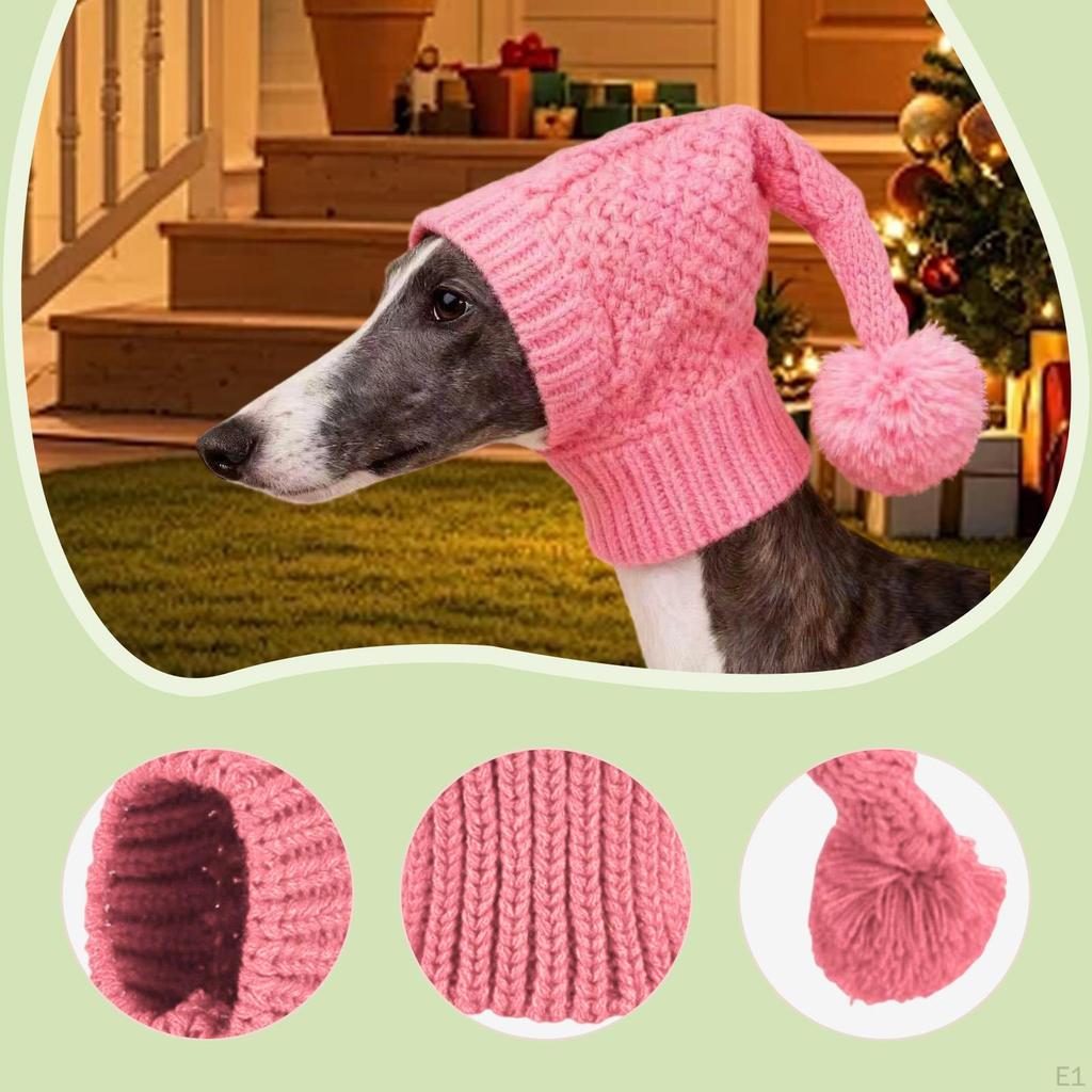 Crocheted Snood Pets Winter Warm Knitted Hat Soft,Puppy Beanie Dog for Holiday Dress Up
