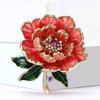 European & American Rhinestone Peony Flower Brooch - Fashionable Women's Corsage Pin Accessory