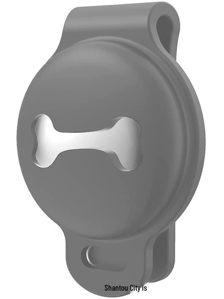 

Силиконовый чехол в виде косточки для Airtag: Держатель трекера для питомцев с защитой от потери и падения серый