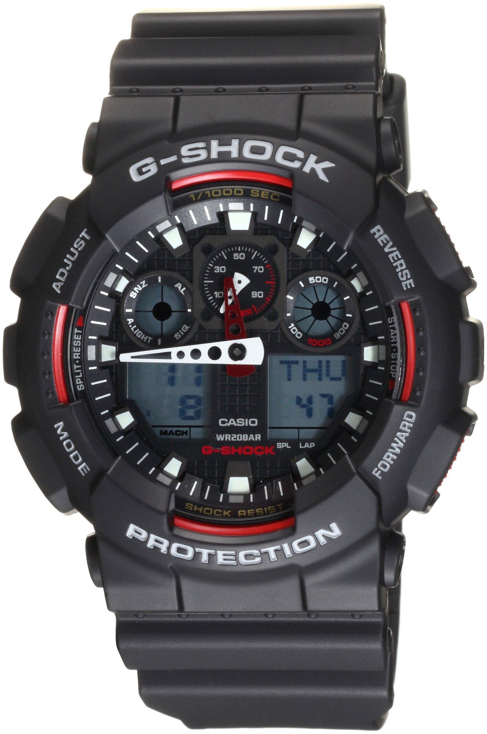 

Часы Casio G-shock мужские GA-100-1A4DR черные x красные чёрный