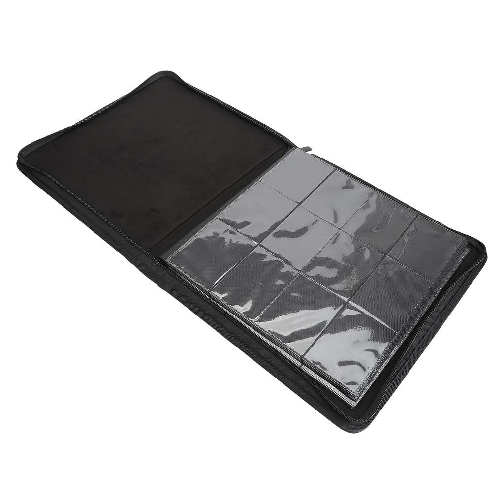 Zip Trading Card Album PU and PP Transparent 480 Cards Black Waterproof Trading Album Display Holder for Gaming Cards
