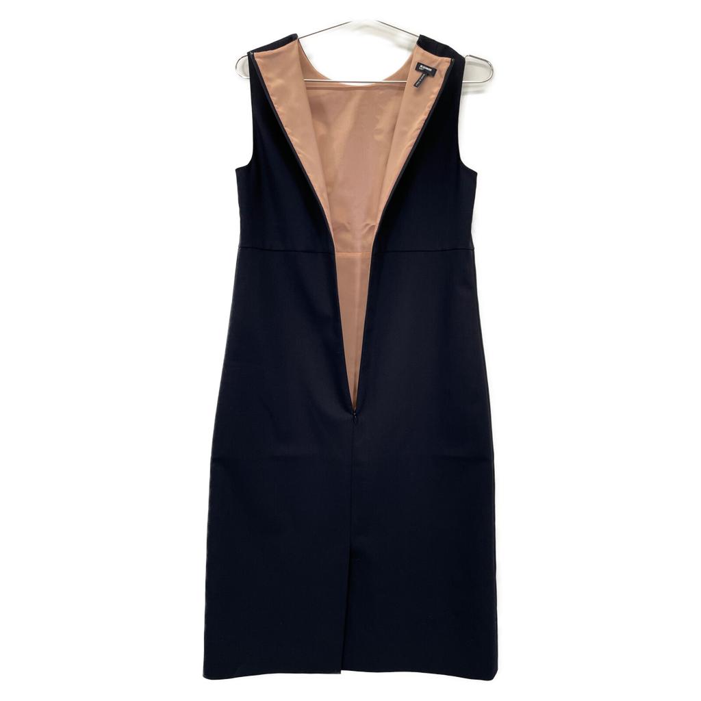 Jil Sander Navy Navy Wool Blend Sleeveless One-piece Dress 36 NavyUsed