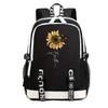 Sunflower & Butterfly Print Backpack Popular Women Girls Fashion Travel Backpacks Outdoor School Bag
