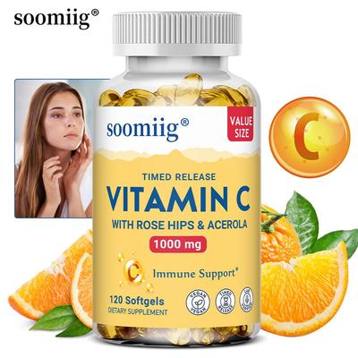Vitamin C Capsules Can Promote Collagen Production, Have Antioxidant Effects, and Enhance the Immune System 120 Capsules