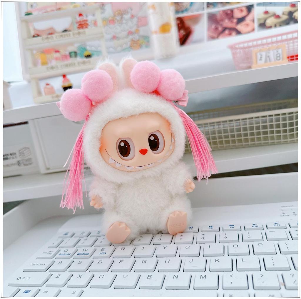 First, Second, and Third Generation Labubu Doll Clothes & Accessories Set: Includes 17cm and 10cm Doll Clothes, Crossbody Bag, and Hair Clip.