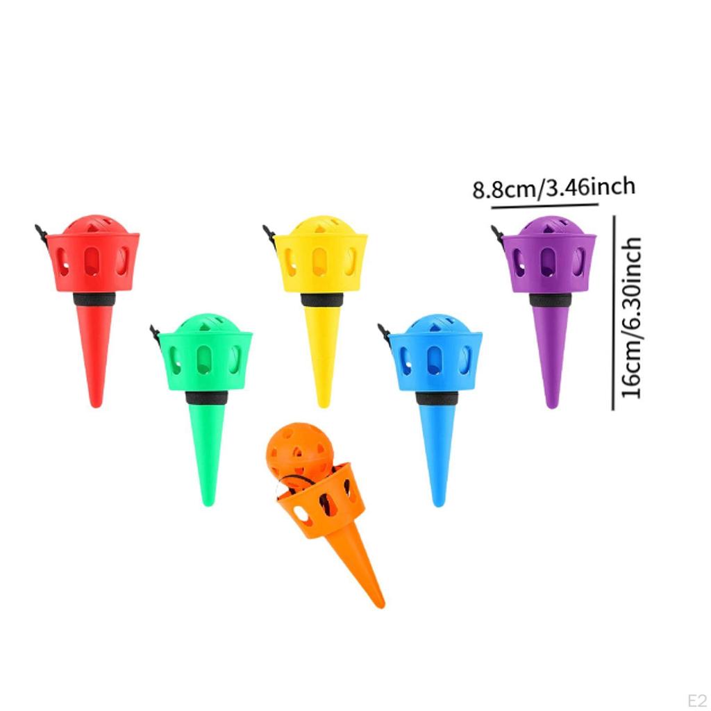 6x Hand Eye Coordination Throw and Catch Balls Set Game Sport Toy Kids Ball Cup for Yard