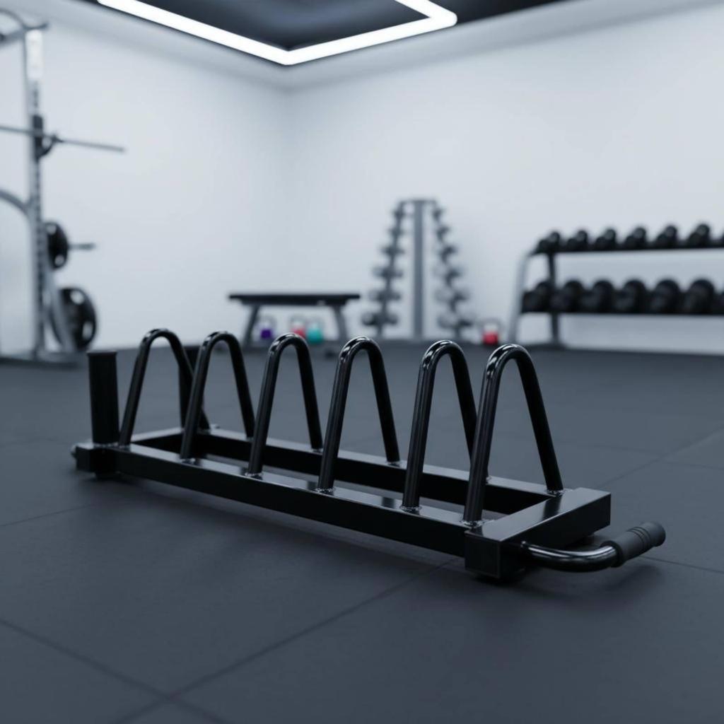 Barbell Plate Trolley Space-Saving Wheeled Weight Storage Rack Heavy-Duty