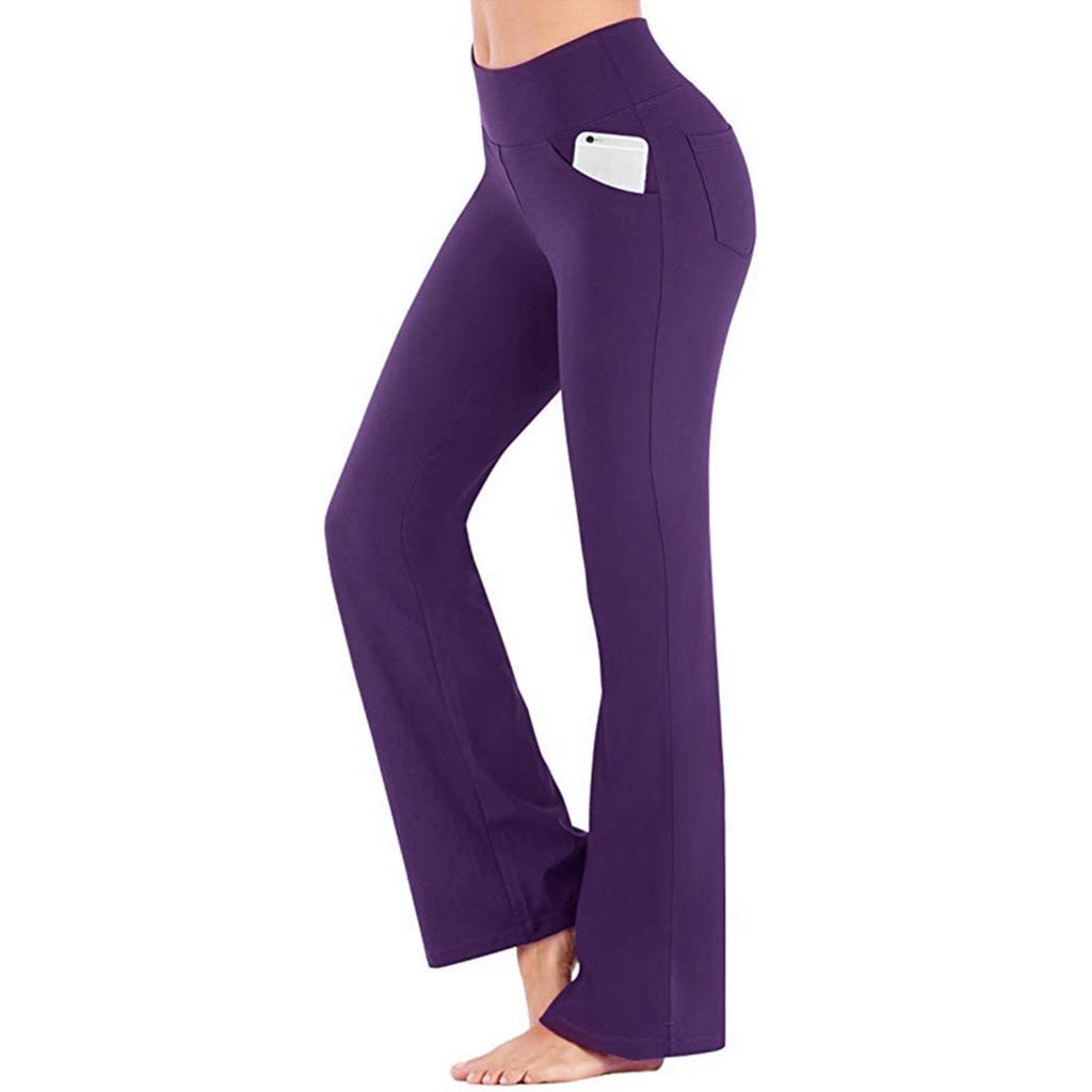 Women's Mid Rise Bootcut Long Yoga Pants Relaxed Fit Casual Sport Wide Leg Trousers